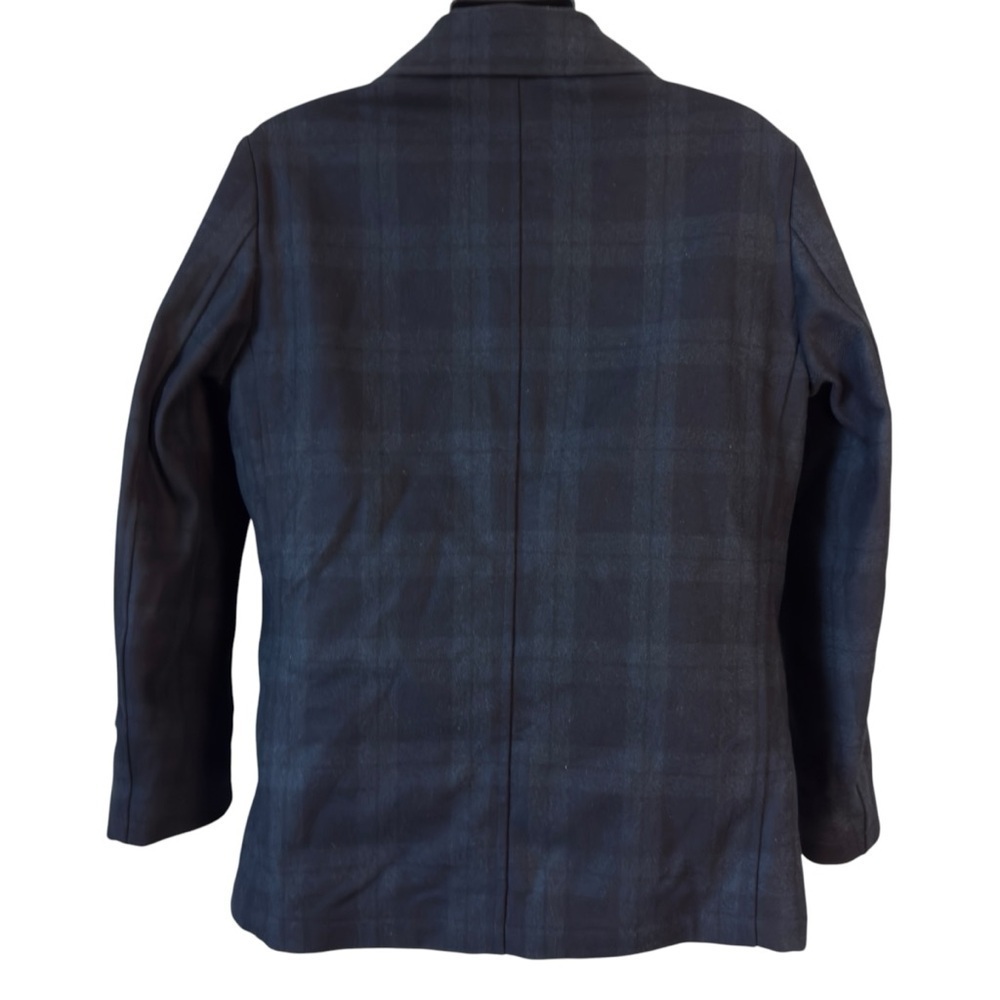 EUC Camplin Peacoat Island Q, tartan wool, navy, size 52 - Picture 4 of 16